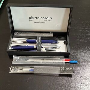 Pierre Cardin Navy and Silver Writing Set
